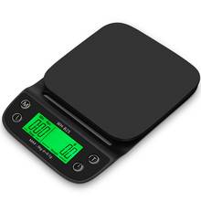 Báscula Digital de cocina para café, balanza de cocina con temporizador, LCD, con tazón, para hornear alimentos, con retroiluminación verde, 3kg, 0,1g 2024 - compra barato