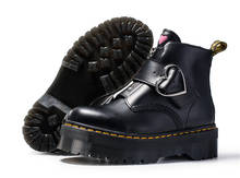 Ins venda quente botas femininas retalhos couro sapatos de inverno mulher tornozelo botas com zíper decoração zapatos de mujer plataforma martin botas 2024 - compre barato