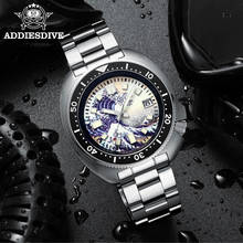 addies dive Tuna Men Automatic Mechanical Watches Full Luminous Kanagawa Ocean Wave Dial 200m Diver Watch Stainless diving Watch 2024 - buy cheap