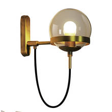 Скандинавский стеклянный шар настенный светильник ретро золотая лестница коридор балкон спальня гостиная огни 2024 - купить недорого