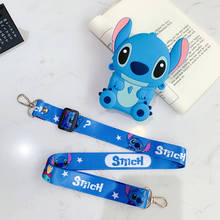 Disney Stitch girl boy Messenger Bag Silica gel Coin Purse Squirrel Cartoon shoulder Bag 2024 - buy cheap