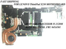 FAST SHIPPING.  X230 MAINBOARD,X230 LAPTOP MOTHERBOARD.FRU 04X4501,WITH PROCESSOR I5-3320M,WITH FREE HEATSINK 2024 - buy cheap