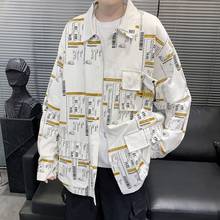 Camisas masculinas de manga longa, camisas estilosas estilo japonês, novas camisas harajuku para homens, de algodão soltas, hip hop, novo, 2020 2024 - compre barato