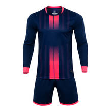 Conjunto de camisa de futebol com estampa personalizada, camiseta esportiva para homens e mulheres, uniforme de futebol com manga comprida 2024 - compre barato