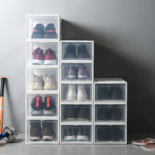 Прозрачная коробка для обуви, коробки для хранения обуви, утолщенный Органайзер на для защиты обуви от пыли, можно наложить комбинированный шкаф для обуви 2024 - купить недорого