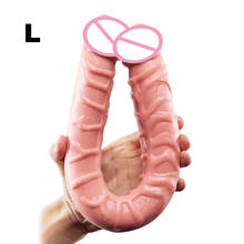 Yunman-dildo de silicone duplo para mulheres, pênis grande e macio, brinquedo sexual realista para mulheres, gay, lésbico, produto sexual 2024 - compre barato