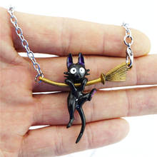 Cute Cartoon Japan Anime Kiki's Delivery Service JiJi Necklace Black Cat Pendant Cosplay Jewelry For Women Girl Accessories Gift 2024 - buy cheap