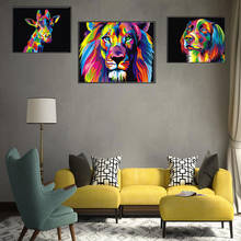 Customize Canvas Painting Colors Lion Tiger Dog Cats Elephant Animal Dazzling Pattern Wall Art Poster Prints Picture Home Decora 2024 - buy cheap