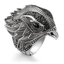 MOONROCY Thai Silver Color Trendy Rings Crystal Party Open Ring Eagle for Women Girls Gift Dropshipping Bird Jewelry Wholesale 2024 - buy cheap