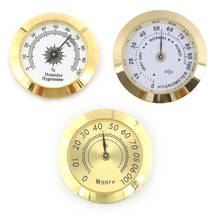 1Pcs 50mm/37mm Round Glass Analog Hygrometer For Humidors Gold For Guitar Violin Cigar Tobacco Box 2024 - buy cheap