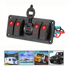 Panel de interruptor de coche de 4 entradas, voltímetro Digital LED, doble salida USB, combinación de Control de circuito, impermeable, Panel de interruptor basculante marino 2024 - compra barato