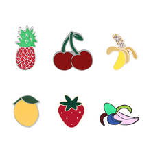 Banana Cherry Apple Strawberry Lemon Enamel Pins Cartoon Fruit Brooches Button Badge Gifts for friends Clothes Jackets Lapel Pin 2024 - buy cheap