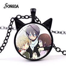 Anime Noragami Aragoto Necklace Yukine Yato Hiyori Figure Cartoon Pictures Glass Dome Cat Ear Pendant Neckalces For Fans 2024 - buy cheap