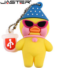 JASTER Cartoon Yellow Hyaluronic Acid Duck USB Flash Drive Cafe Mimi 64GB 16GB 32GB 4GB USB2.0 Pendrive Memory Stick gift U disk 2024 - buy cheap