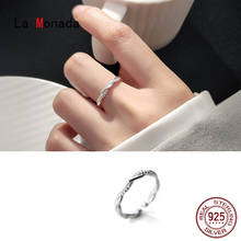 La Monada Twist Silver Ring 925 Korean Adjustable Rings For Women Silver 925 Sterling Jewelry Plain Stylish Rings For Girls 2024 - buy cheap