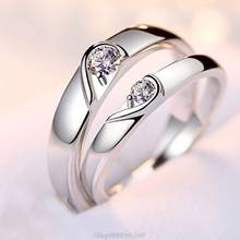 Anillos de Compromiso con forma de corazón para parejas, conjunto de anillos de compromiso, Au03 20, envío directo 2024 - compra barato