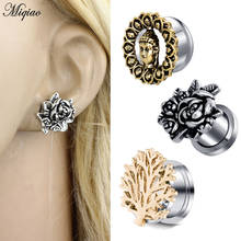 Miqiao 6 peças de tampão de ouvido e túneis de piercing de joias para o corpo, extensões de orelha 2024 - compre barato