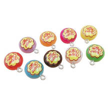 Yamily 10pcs/ 21mm Resin kawaii lollipop Charm FlatBack Candy Pendants For DIY Earrings Key Chains Fashion Jewelry Accessories 2024 - buy cheap