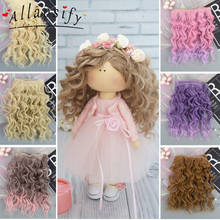 Allaosify Black Gold Brown Silver Short Curly Hair 15cm * 100CM BJD Wig 1/3 1/4 1/6 Doll DIY 2024 - купить недорого