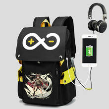 Рюкзак с usb-портом и мультипликационным принтом Arknights, рюкзак для школьников, сумка для компьютера для мальчиков и девочек, черный рюкзак для путешествий, подарки 2024 - купить недорого