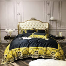 Jogo de cama de algodão egípcio premium 800tc, conjunto com capa de edredom e fronha, tamanho queen e king 4 peças 2024 - compre barato