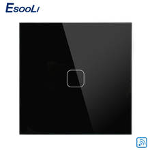 Esooli interruptor de toque 1 2 gang 1 way controle remoto sem fio interruptor de luz led indicador para rf433 smart home interruptor touch