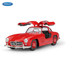 WELLY 1:24 Mercedes 300SL modelo de coche de aleación de simulación artesanía decoración colección herramientas de juguete regalo 2024 - compra barato