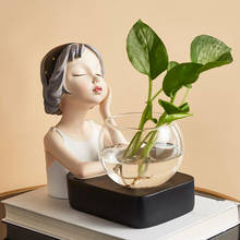 Plant Terrarium LED Figurine Statue Glass Planter Air Plant Terrarium Holder 2024 - buy cheap