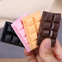 Decorações artificiais pvc simulado alimentos coloridos bloco de chocolate quadrado modelo de imitação de lanche de 4 tamanhos 2024 - compre barato