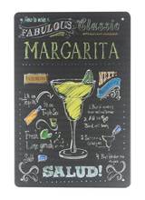 Margarita salud bebida placa estanho metal sinal coração decoração da parede 2024 - compre barato