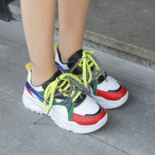 Zapatillas de deporte con aumento de altura para mujer, zapatos de suela gruesa para correr al aire libre, elegantes, con plataforma, 2020 2024 - compra barato