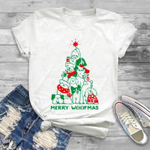 Camiseta para amantes do cachorro, camiseta engraçada de natal para o natal, 100% algodão 2024 - compre barato