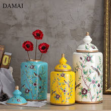 European Vintage Storage Jars Flower and Bird  Decoration Ceramic Vase Tea Pot Candy Snacks Jar Porcelain Art Crafts Ornaments 2024 - buy cheap