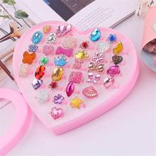 36 anillos de diamante ajustables brillantes con caja, estilo fijo para niñas, regalo perfecto U7EE 2024 - compra barato