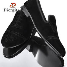 Piergitar new style bullock style punch men velvet shoes fashion casual men loafers men's flat  size US 4-17 freeshipping 2024 - buy cheap