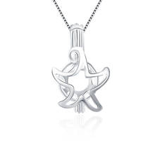 CLUCI Wholesale 3pcs Women 925 Sterling Silver Starfish Pearl Cage Locket Necklace Pendant Jewelry SC008SB 2024 - buy cheap