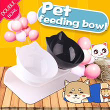Cat Double Bowl 15°Tilted Cat Food Bowls Stress-Free Suit for Cats Small Dogs Elevated Pet Food Water Bowls with Raised Stand 2024 - buy cheap