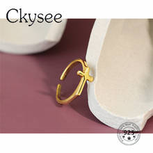 Женское серебряное кольцо Ckysee, тонкое гладкое Открытое кольцо из стерлингового серебра 2021 пробы 2024 - купить недорого