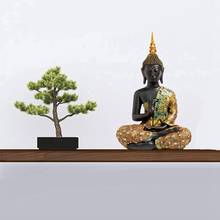 Estatua de Buda de Tailandia, escultura de Buda de resina verde hecha a mano, budismo, figura de Fengshui, meditación, decoración del coche y del hogar 2024 - compra barato