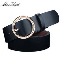 Maikun Belts for Women Circle Pin Buckle Belt High Quality Fashion Female Leather Belt for Jeans 2024 - buy cheap
