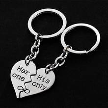 1 Pair Lovers Keychain Keyring Heart Shape Letters Metal Key Chain Couple Lovers Jewelry For Girlfriend Boyfriend Wife Husband 2024 - buy cheap
