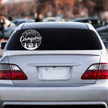 Художественный дизайн Happy Campers стикер автомобиля s и наклейки высечки наклейка бампер наклейка для окон, автомобилей, грузовиков, ноутбуков 2024 - купить недорого