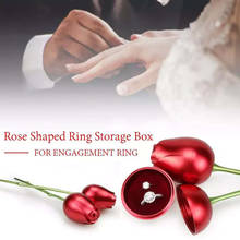 CXQNEWA Metal Rose Flower shape Wedding Engagement jewelry storage Box earrings pendant ring box Valentine's Day supprise gift 2024 - buy cheap