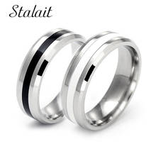 Minimalist Black White Color Oil Wedding Bands Ring For Women Men Jewelry 4/6mm Stainless Steel Engagement Couple Ring Anniversa 2024 - buy cheap