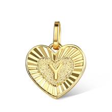 New Gold Color Heart Shaped Love Initial A Z Letter Pendant Charm for Women Girl Fashion only pendant Gifts 828 big sale GP419A 2024 - buy cheap