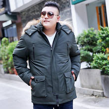 Men's Winter Large Size  8XL 10XL Large Stand Collar Hooded with Fur Collar Cotton Can Remove Cap Thicken Warm Jacket 2024 - buy cheap