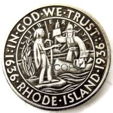 Eua 1936 rhode ilha comemorativa meio dólar moeda banhada a prata 2024 - compre barato