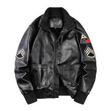 Man Cargo MA1 Flight Bomber Jacket Military Style Pilot Coat With Patches PU Motorcycle Biker Outerwear Windbreaker Big Size 6XL 2024 - buy cheap