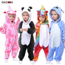 Pijamas infantis de panda e animais kigurumi, pijamas de unicórnio para meninos e meninas 2024 - compre barato