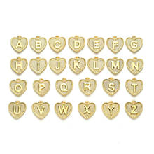 Подвески в форме сердца из сплава, 26 букв A ~ Z, подвески в форме алфавита для рукоделия, ожерелье, браслет, аксессуары для изготовления ювелирных изделий 2024 - купить недорого